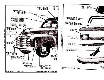 1942 1946 1947 1948 1949-1954 CHEVROLET TRUCK BODY PARTS WITH NUMBERS ...