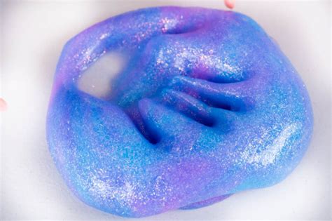 Glitter Glue Slime Just Two Ingredients with Easy Clean Up! - Eating Richly