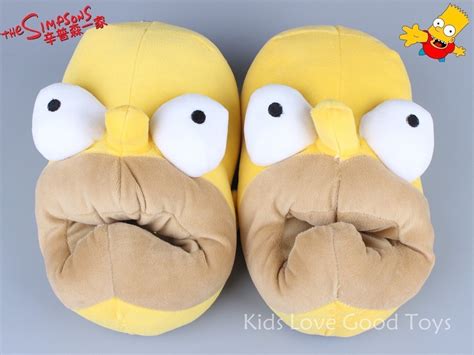 New Novelty Homer Simpson Slippers Yellow Adult Funny Plush Big Mouth Shoes | eBay