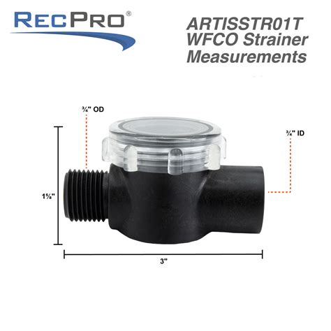 WFCO Artis RV Water Pump Filter Strainer - RecPro