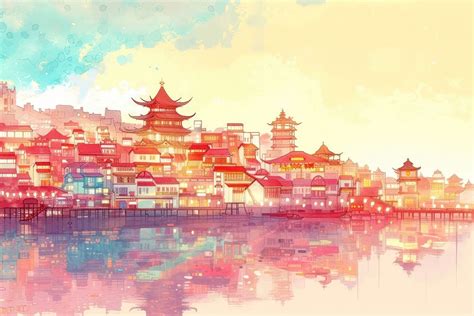 Chinese old port city outdoors | Free Photo Illustration - rawpixel