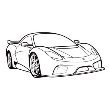 Dibujo De Ferrari Coche Deportivo Para Colorear Páginas Esquema Bosquejo Vector PNG ,dibujos ...