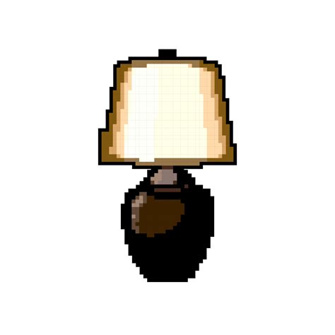 desk vintage table lamp game pixel art vector illustration 23867892 ...