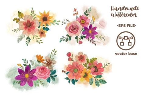 Watercolor Flower Bouquet Clip Art Graphic by ian_2201 · Creative Fabrica