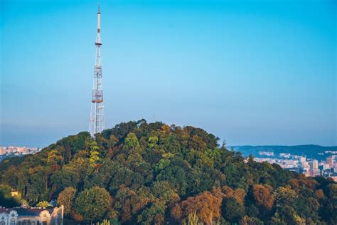 Premium Photo | View of high castle hill in lviv ukraine