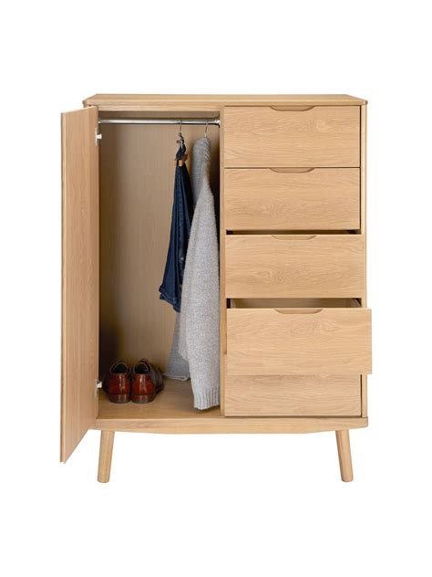 John Lewis Bow 5 Drawer Low Wardrobe, Oak | Low wardrobe, Furniture ...