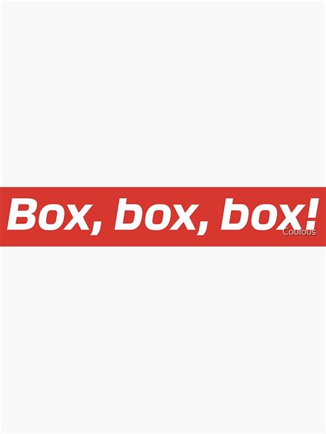 "Box, box, box!" Sticker for Sale by Coulous | Redbubble