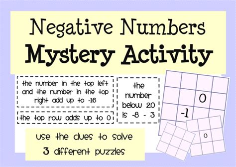 Negative Numbers: Activities & Puzzles by MathspadUK - Teaching Resources - Tes