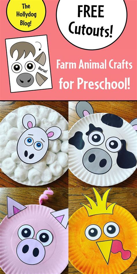 Farm Animal Crafts for Preschool! (FREE cutouts!) | Preschool farm crafts, Farm animals ...