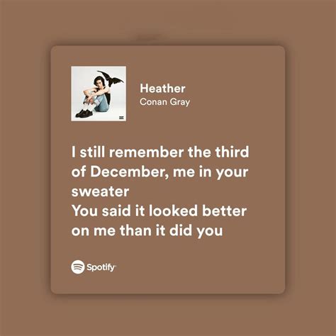 Heather | Lyric poster, Lyrics, Songs