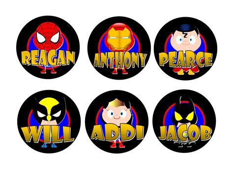 super hero name tags | Template printable, Printable tags, Superhero names