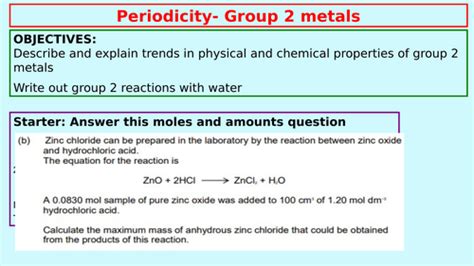 2. Trends in group 2 elements - AS Chemistry | Teaching Resources