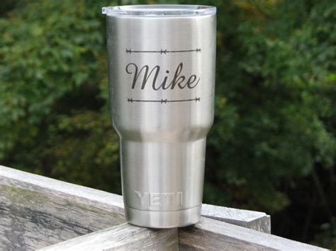 Custom laser engraved Yeti Rambler Tumbler 20 oz & 30 oz, Personalized Yeti, Monogrammed Yeti ...