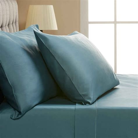 Hotel Style Egyptian Cotton 1000 Thread Count Bedding Sheet Set Collection, Queen, Teal Silk, 4 ...