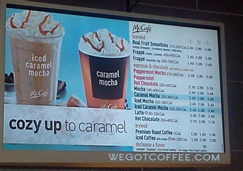 The Holiday Drinks at McDonalds | List of Drinks on the McCafe Coffee Menu with Prices