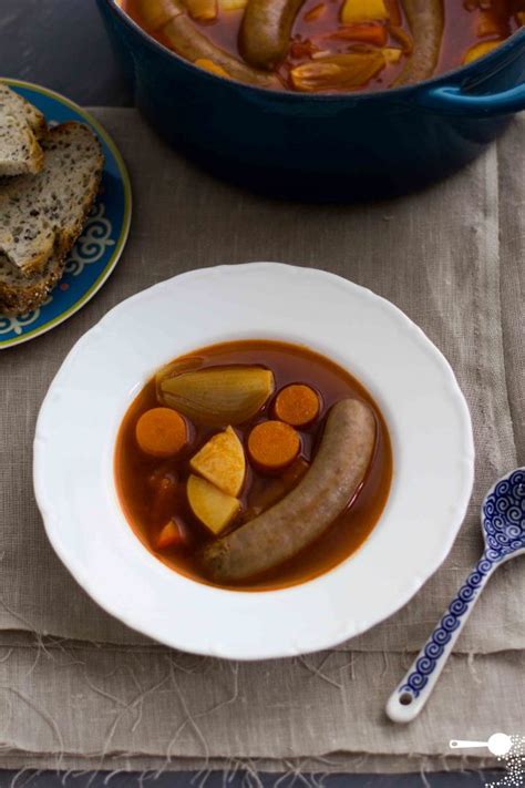 Goulash-inspired Beef Sausage Soup - Wholesome Cook