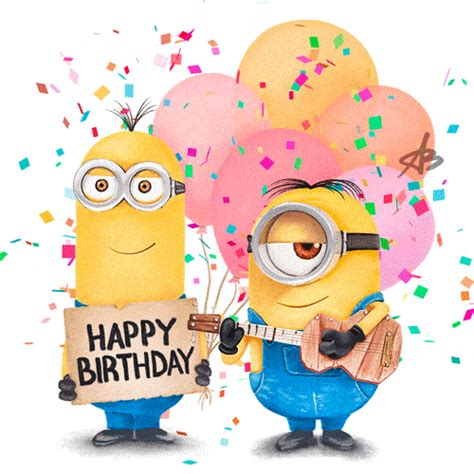 Happy Birthday Minions Gif Discover more #computer, American, animated ...