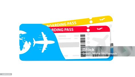 Modern Airline Tickets Design With Flight Time And Passenger Name Plane ...