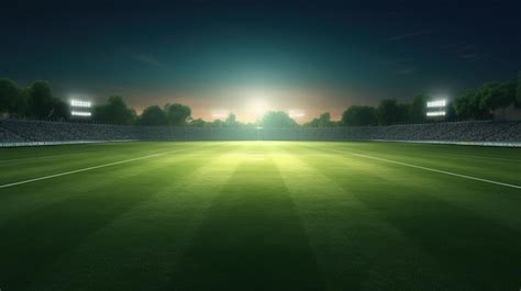 Premium AI Image | Cricket stadium in lights and flashes Generative ai