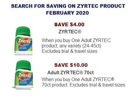 ZYRTEC Coupons | Coupon Network