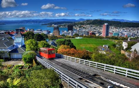 Wallpaper mountains, New Zeal, water., home, panorama, Wellington, the city, New Zealand ...