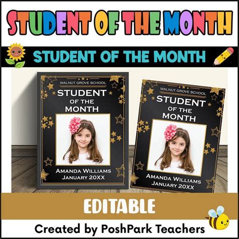 Editable Student of the Month Certificate | DIY Student of the Week Certificate | Student of the ...