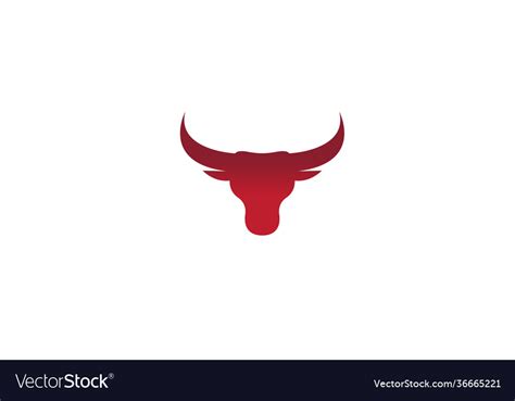 Creative red bull head logo Royalty Free Vector Image