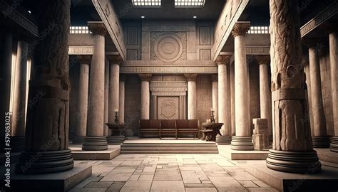 Classic grand temple interior background. Generative AI technology ...