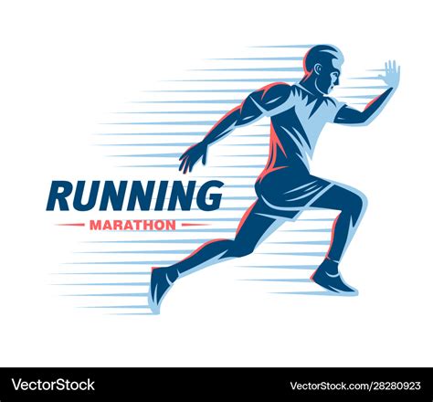 Art concept a running man Royalty Free Vector Image