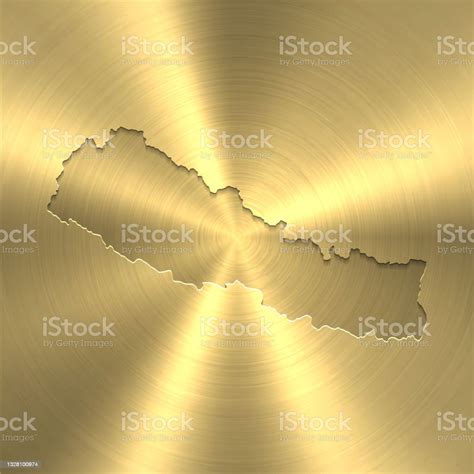 Nepal Map On Gold Background Circular Brushed Metal Texture - Arte vetorial de stock e mais ...