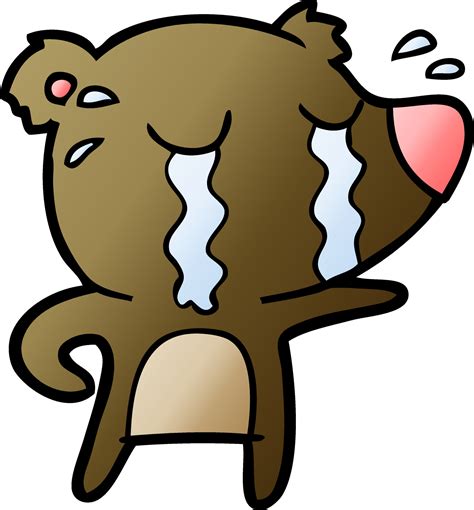 cartoon crying bear 12429212 Vector Art at Vecteezy