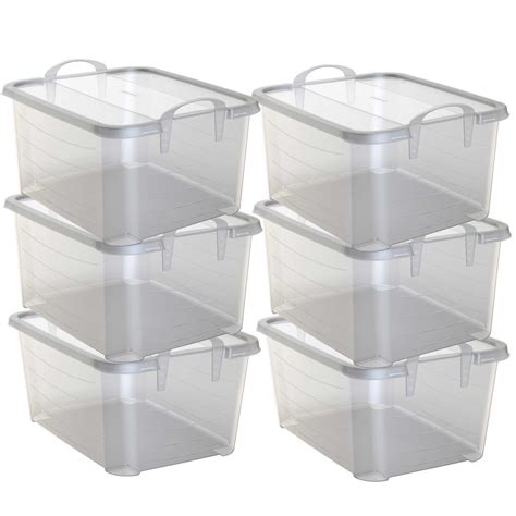 Life Story Clear Stackable Closet & Storage Box 55 Quart Containers, (6 ...