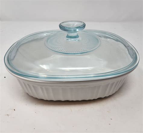 Corningware French White Stoneware 1.5 Qt/1.4l With Glass Lid - Etsy