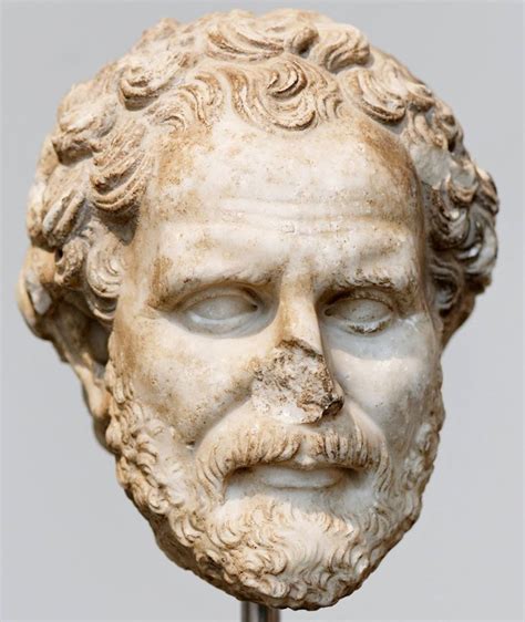 The head of the Athenian orator Demosthenes (382-322 BCE). Roman copy of the 2nd cent. CE after ...