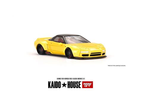 Honda NSX Kaido Works V1 Yellow Kaido House x Mini GT Big J's Garage