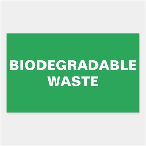 Biodegradable Waste Sign Rectangular Sticker | Zazzle.com