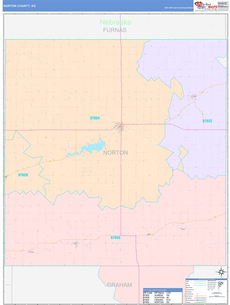 Norton County, KS Wall Map Color Cast Style by MarketMAPS - MapSales