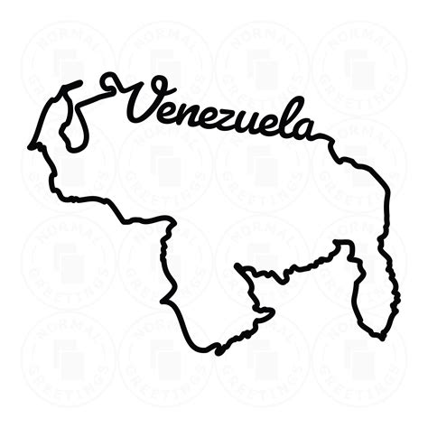 Venezuela SVG PNG Outline Map Script Venezuelan Border - Etsy Israel