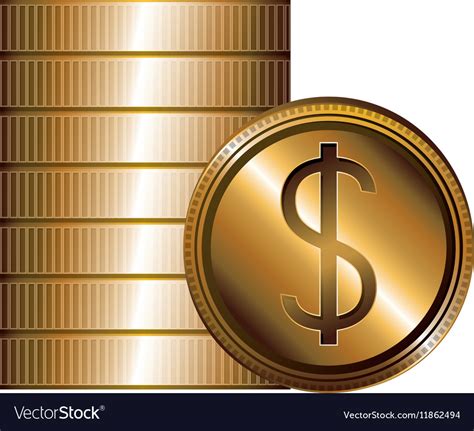 Isolated coin design Royalty Free Vector Image