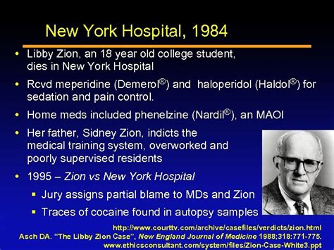 Libby Zion s Lesson Serotonin Syndrome and P 450