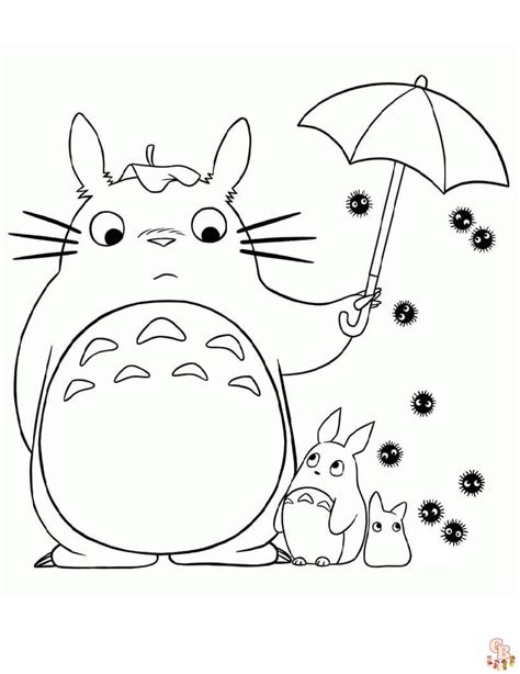 Totoro Coloring Pages - Free Printable Sheets for Kids | GBcoloring