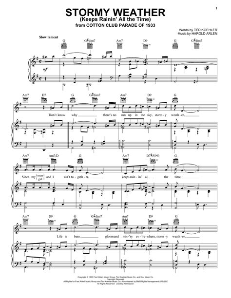 Stormy Weather (Keeps Rainin' All The Time) | Sheet Music Direct