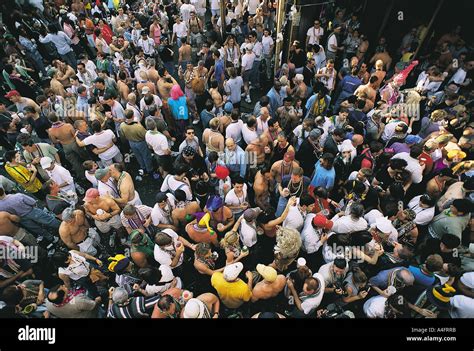 Crowd in Bourbon Street in Mardi Gras , New Orleans Stock Photo - Alamy