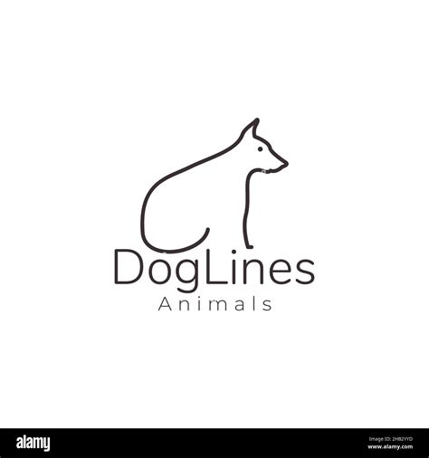 minimalist dog line sit logo design vector graphic symbol icon sign illustration creative idea ...