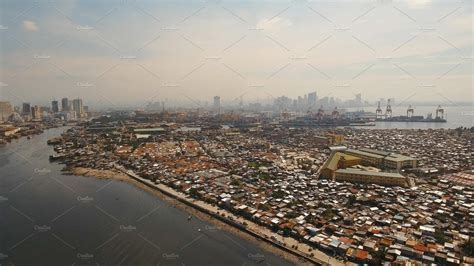 Aerial view slums of manila the poor district philippines manila featuring | Architecture Stock ...