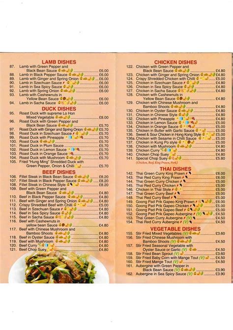 Menu at New China Inn restaurant, Broadstairs