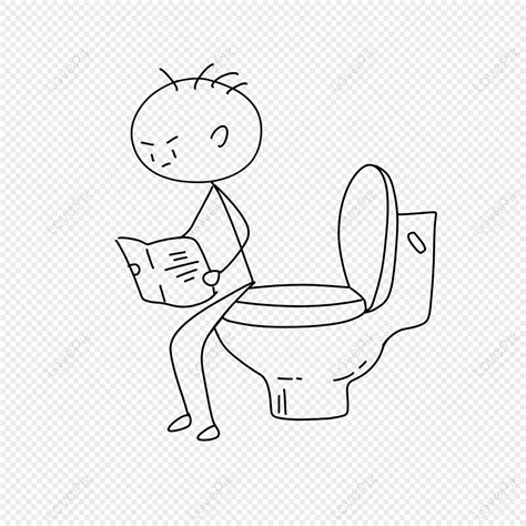 Little Man Reading A Book On The Toilet PNG Images With Transparent ...