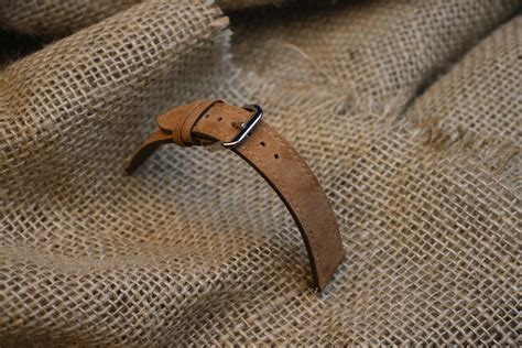 Suede Tan Brown Leather Watch Strap - Etsy