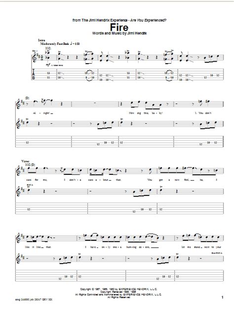 Fire by Jimi Hendrix - Guitar Tab - Guitar Instructor