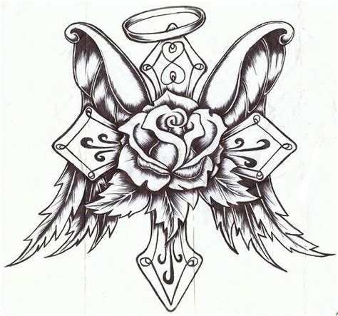 Cross Tattoo Designs, Angel Tattoo Designs, Design Tattoo, Tattoo ...